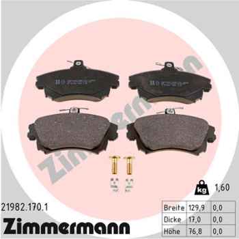 Zimmermann Brake pads for MITSUBISHI COLT VI (Z3_A, Z2_A) front