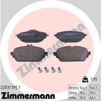Zimmermann Brake pads for MERCEDES-BENZ E-KLASSE Coupe (C238) front