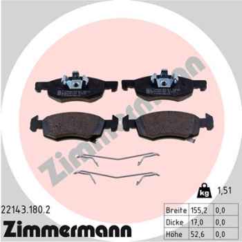 Zimmermann Brake pads for OPEL CORSA E Van (X15) front