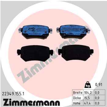 Zimmermann Brake pads for MAZDA 6 Stufenheck (GJ, GL) rear