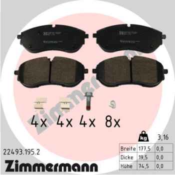 Zimmermann Brake pads for MAN TGE Kasten front