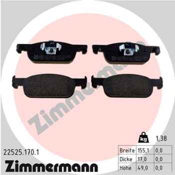 Zimmermann Brake pads for RENAULT CLIO IV (BH_) front