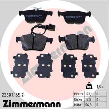 Zimmermann Brake pads for AUDI TT Roadster (FV9, FVR) rear