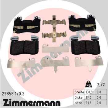 Zimmermann Brake pads for KIA STINGER Hatchback Van (CK) front