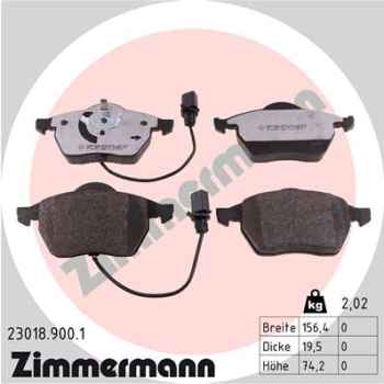 Zimmermann rd:z Brake pads for AUDI A4 Avant (8ED, B7) front