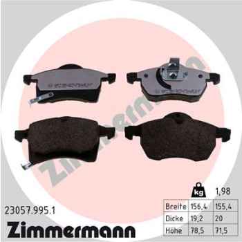 Zimmermann rd:z Brake pads for OPEL ASTRA G Coupe (T98) front