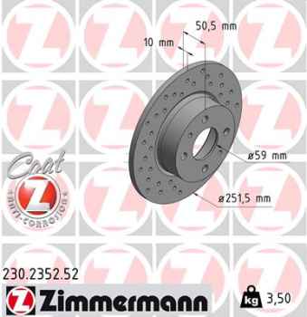 Zimmermann Sport Brake Disc for LANCIA LYBRA (839_) rear