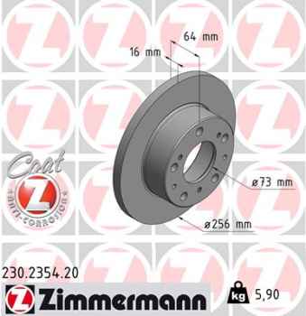 Zimmermann Brake Disc for CITROËN C25 Bus (280_, 290_) front