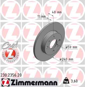 Zimmermann Brake Disc for LANCIA DELTA II (836_) rear