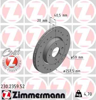 Zimmermann Sport Brake Disc for FIAT MAREA Weekend (185_) front