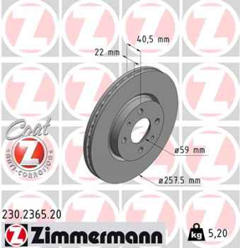 Zimmermann Brake Disc for LANCIA YPSILON (312_) front