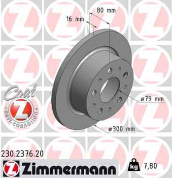 Zimmermann Brake Disc for PEUGEOT BOXER Pritsche/Fahrgestell rear
