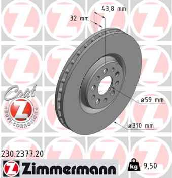 Zimmermann Brake Disc for PEUGEOT 807 (E) front