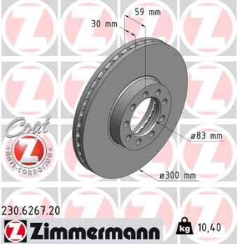 Zimmermann Brake Disc for IVECO DAILY VI Kasten/Kombi front