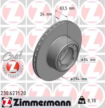 Zimmermann Brake Disc for IVECO DAILY V Pritsche/Fahrgestell rear