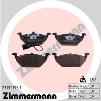 Zimmermann Brake pads for SEAT ALTEA XL (5P5, 5P8) front