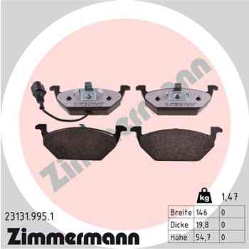 Zimmermann rd:z Brake pads for VW GOLF V (1K1) front