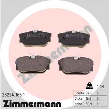Zimmermann Bremsbeläge für VW TRANSPORTER T4 Pritsche/Fahrgestell (70E, 70L, 70M, 7DE, 7DL hinten