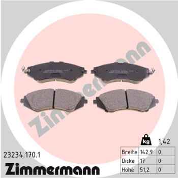 Zimmermann Brake pads for DAEWOO LACETTI Schrägheck (KLAN) front