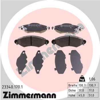 Zimmermann Brake pads for TOYOTA YARIS (_P1_) front