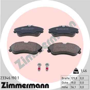 Zimmermann Brake pads for PEUGEOT PARTNER Combispace (5F) front
