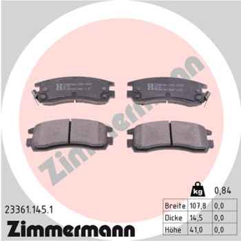 Zimmermann Brake pads for BUICK REGAL rear