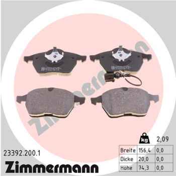 Zimmermann Brake pads for VW POLO (9N_) front