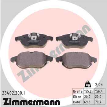 Zimmermann Brake pads for SAAB 9-3 (YS3F) front
