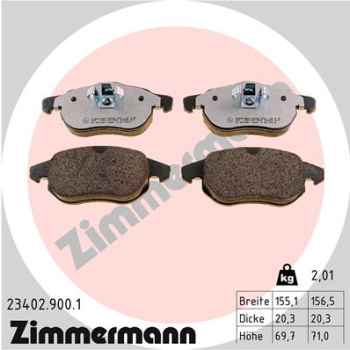 Zimmermann rd:z Brake pads for SAAB 9-3 Cabriolet (YS3F) front