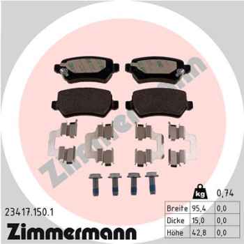 Zimmermann Brake pads for OPEL ASTRA G Stufenheck (T98) rear
