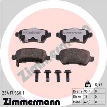 Zimmermann rd:z Brake pads for OPEL ASTRA G Coupe (T98) rear
