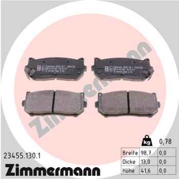 Zimmermann Brake pads for KIA CLARUS (K9A) rear