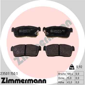 Zimmermann Brake pads for SUBARU JUSTY IV front