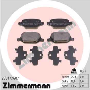 Zimmermann Brake pads for LANCIA LYBRA (839_) rear