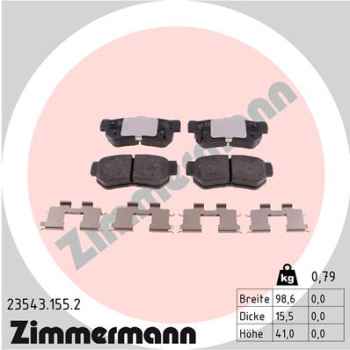 Zimmermann Brake pads for KIA MAGENTIS (GD, MS) rear