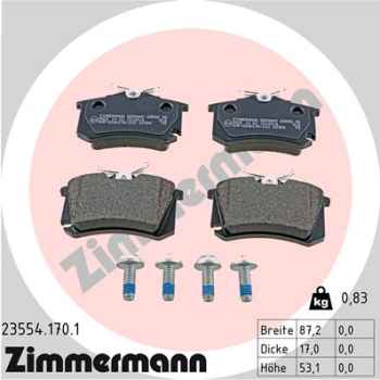 Zimmermann Brake pads for SEAT LEON ST (5F8) rear