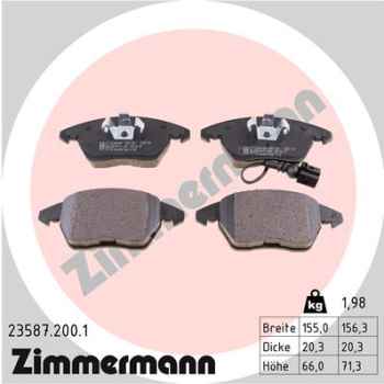 Zimmermann Brake pads for SKODA OCTAVIA II (1Z3) front