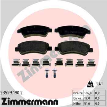 Zimmermann Brake pads for PEUGEOT 207 (WA_, WC_) front