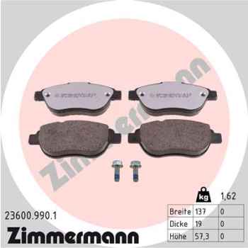 Zimmermann rd:z Bremsbeläge für FIAT DOBLO Großraumlimousine (119_, 223_) vorne