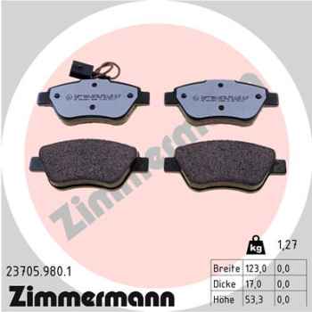 Zimmermann rd:z Brake pads for CITROËN NEMO Kombi front