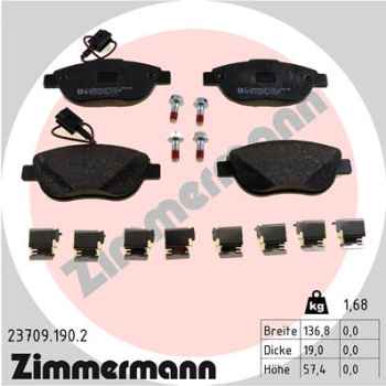 Zimmermann Brake pads for LANCIA DELTA III (844_) front