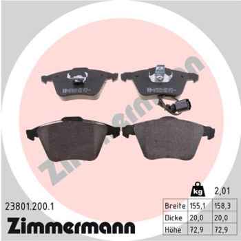 Zimmermann Brake pads for VW EOS (1F7, 1F8) front