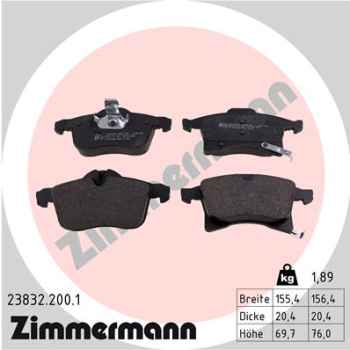 Zimmermann Brake pads for OPEL ZAFIRA B (A05) front