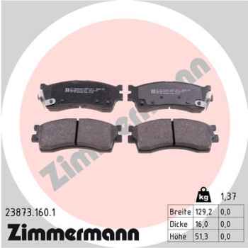 Zimmermann Brake pads for KIA SEPHIA Stufenheck (FA) front