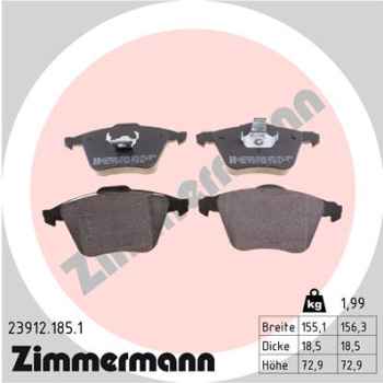 Zimmermann Brake pads for MAZDA 3 (BK) front