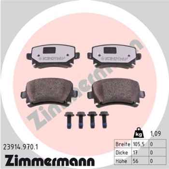 Zimmermann rd:z Brake pads for AUDI A6 (4F2, C6) rear