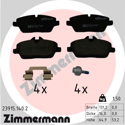 Zimmermann Bremsbeläge für BMW i3 (I01) vorne