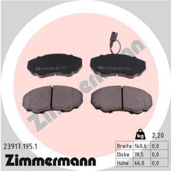 Zimmermann Brake pads for PEUGEOT BOXER Kasten (244) front
