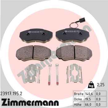 Zimmermann Brake pads for PEUGEOT BOXER Kasten (244) front