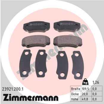 Zimmermann Brake pads for PEUGEOT BOXER Kasten (244) rear